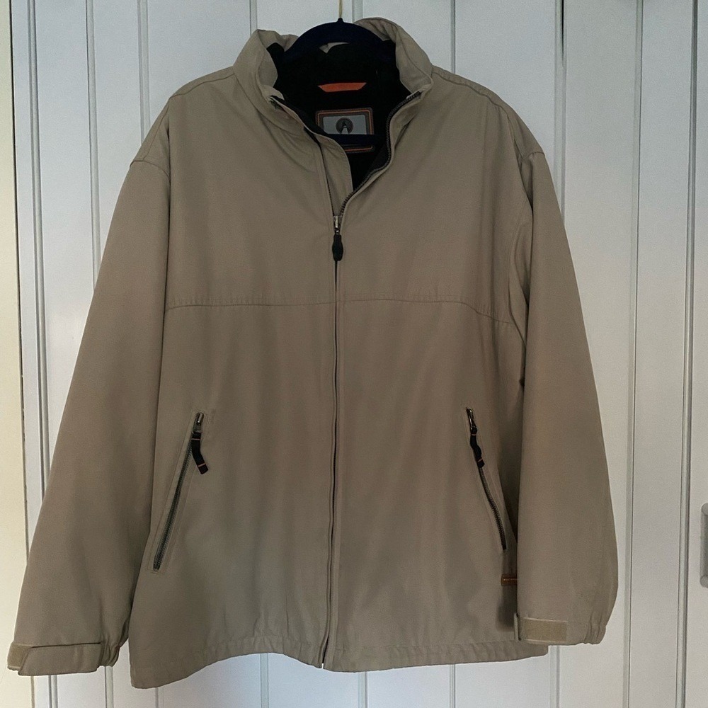 Weatherproof Garment Company Mens Tan Khaki Fleece Lined Full Zip Jacket XL